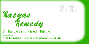 matyas nemedy business card