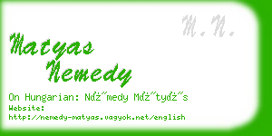 matyas nemedy business card